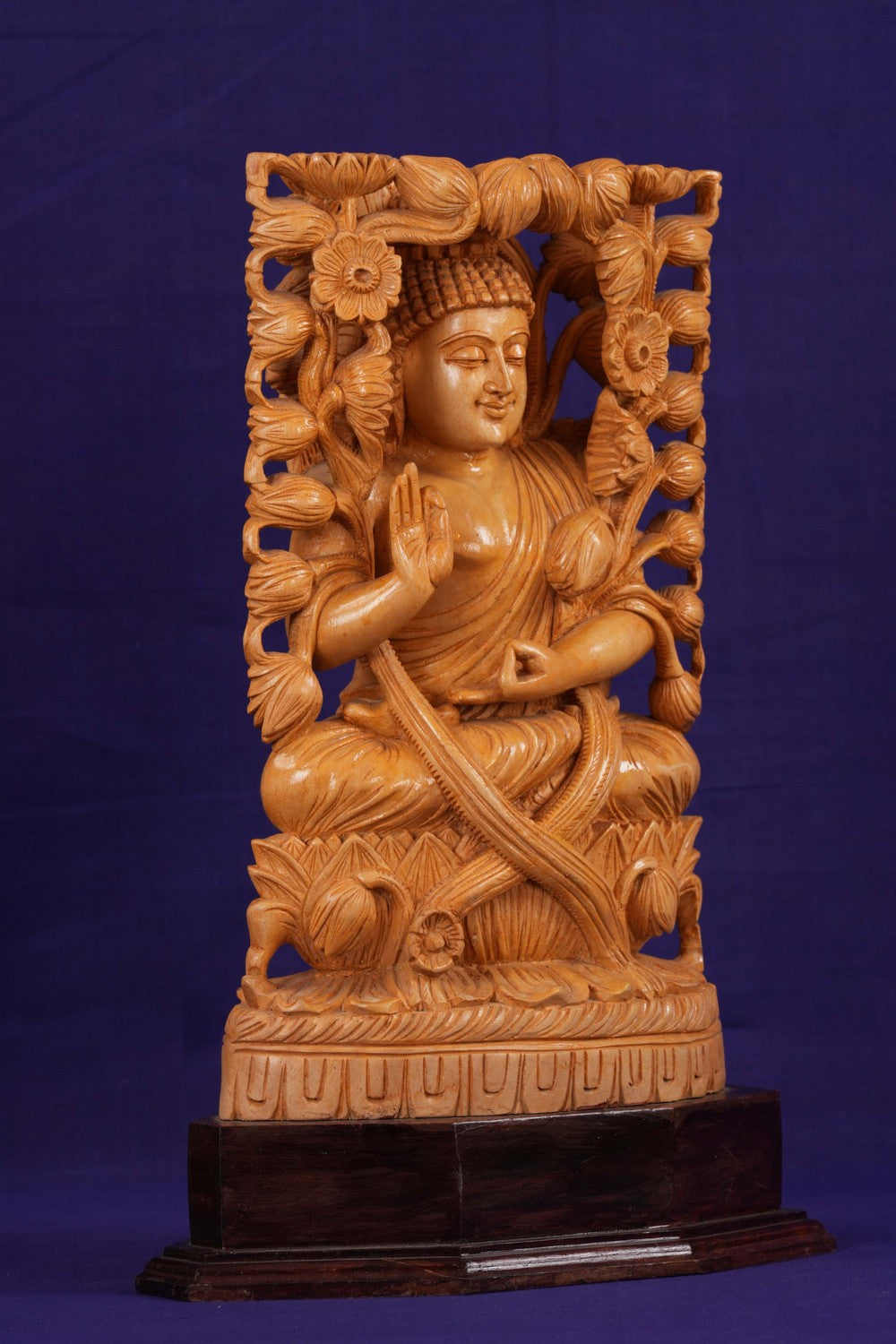 Image of Wooden Buddha Standing Sculpture